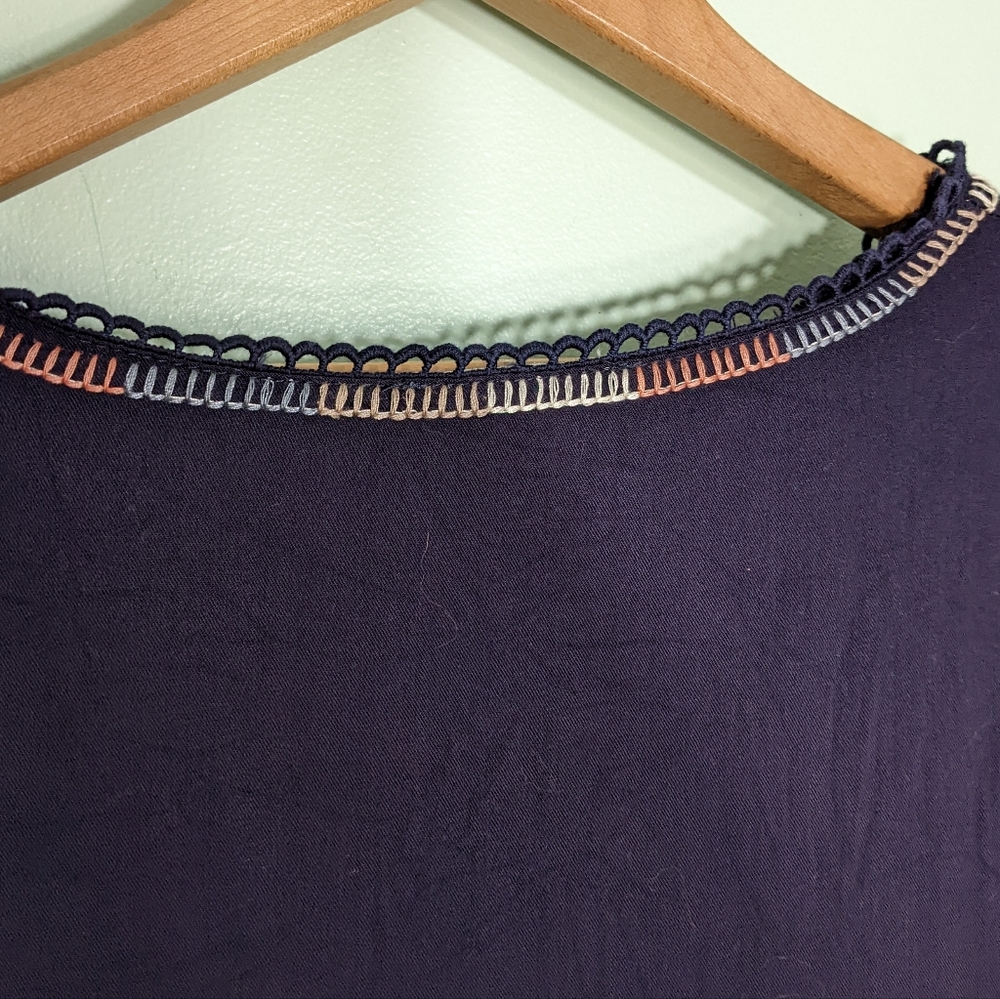 5/$18 Tea n Rose Embroidered Trim Blouse - Picture 8 of 12